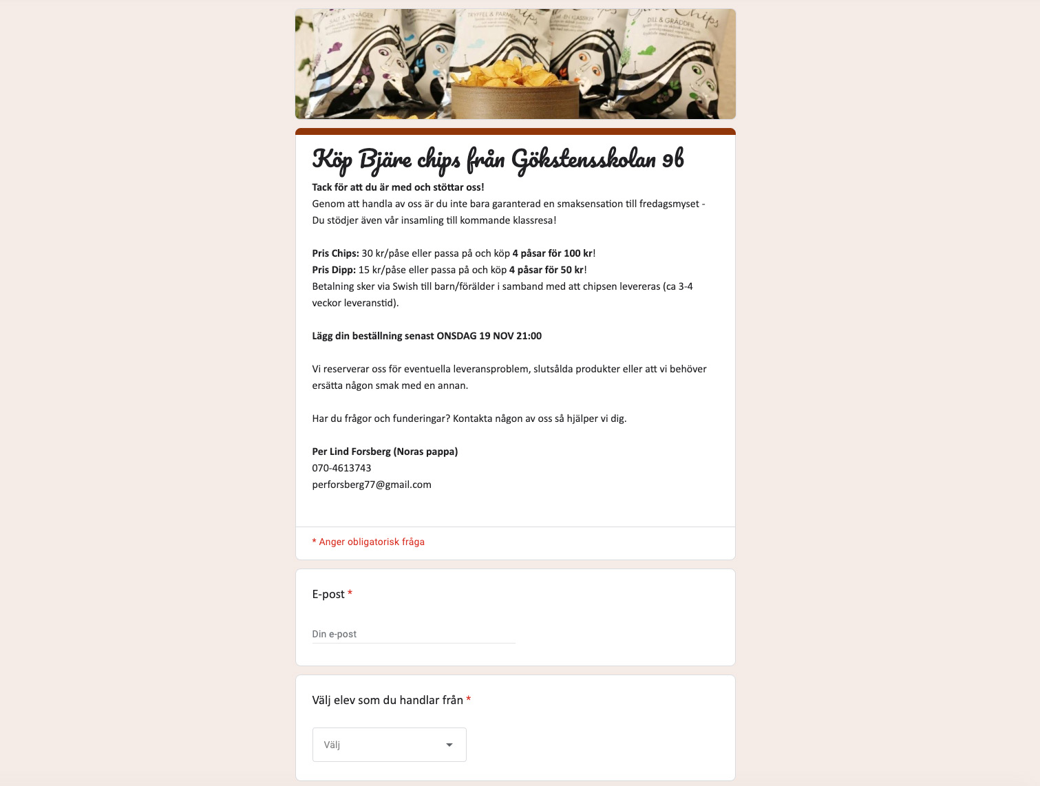 Beställningsformulär